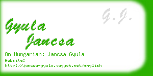 gyula jancsa business card